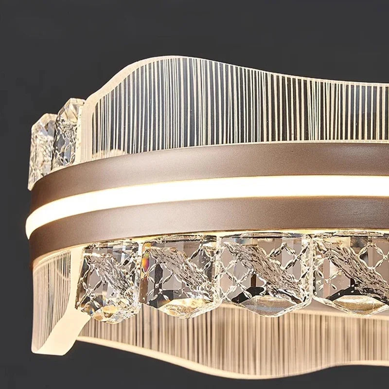 Brushed Gold LED Chandelier 88cm Length