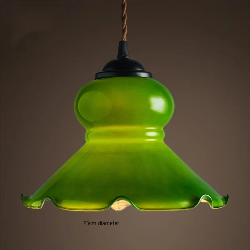 Decorbites™ Grüne Glas-LED-Pendantleuchten: Vintage Japanisch-Amerikanischer Stil Hängelampe