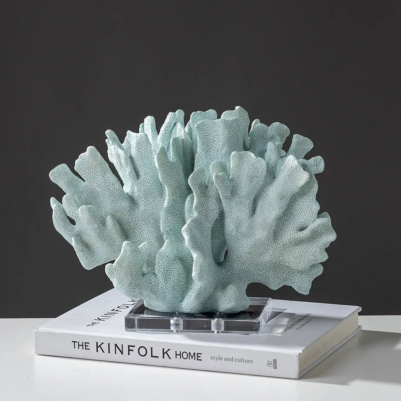DecorBites™ Coral Resin Sculpture: Colorful Crystal Ornaments for Home Decor