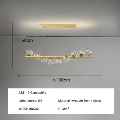 DecorBites™ Glass Balls G9 LED Chandelier for Dining Room & Kitchen
