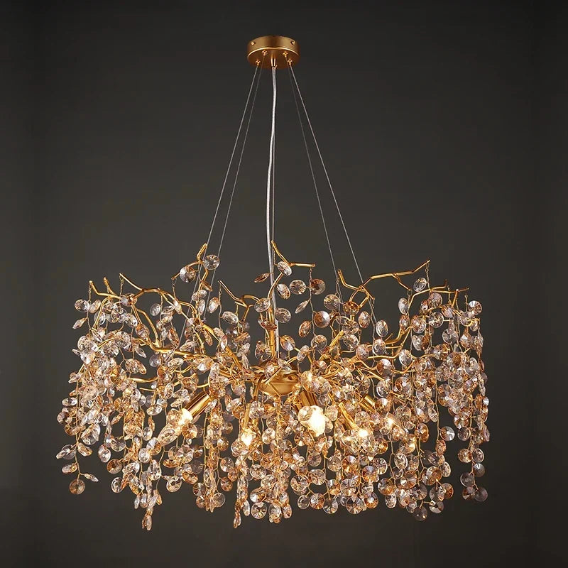 Decorbites™ Kristall-LED-Kronleuchter 60/80/100 cm Goldenes Luxus-Licht für Ess- und Wohnzimmer
