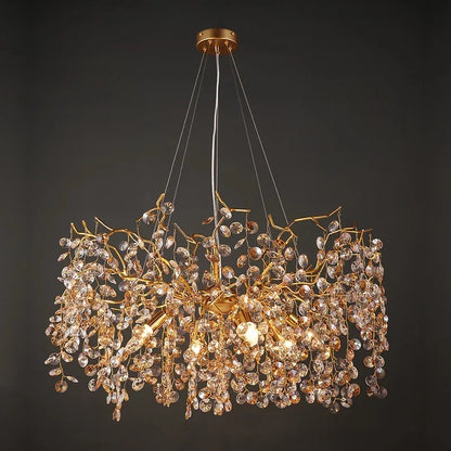Decorbites™ Kristall-LED-Kronleuchter 60/80/100 cm Goldenes Luxus-Licht für Ess- und Wohnzimmer