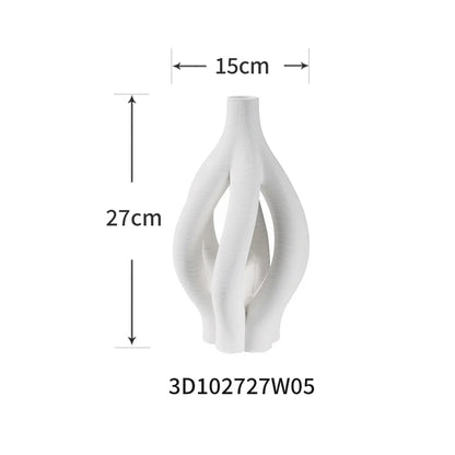 DecorBites™ Geometric Ceramic Spiral Vase Set for Home Decor and Floral Arrangement