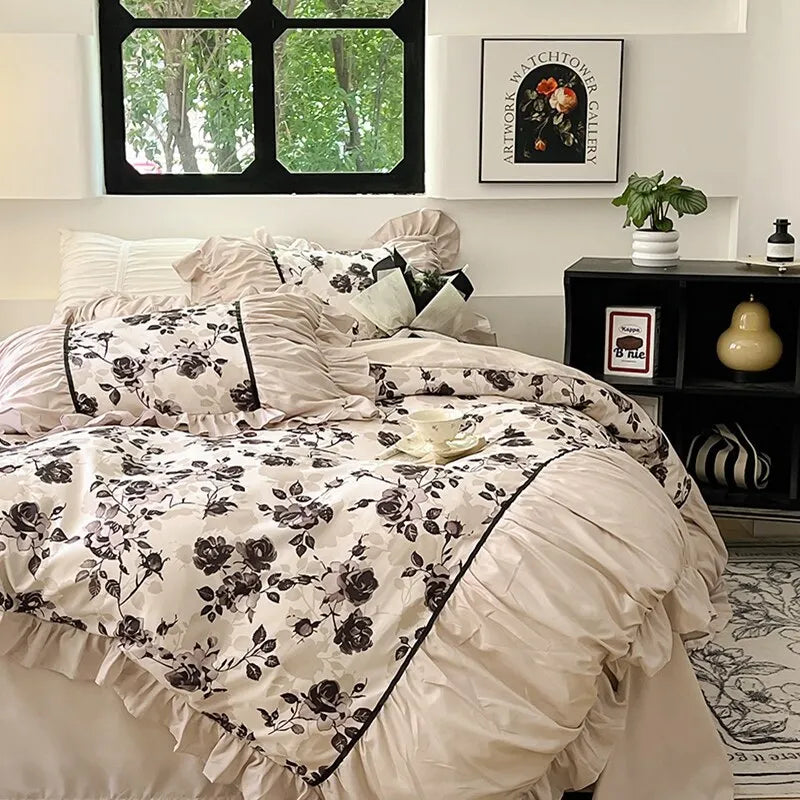 Lace Print Duvet Set