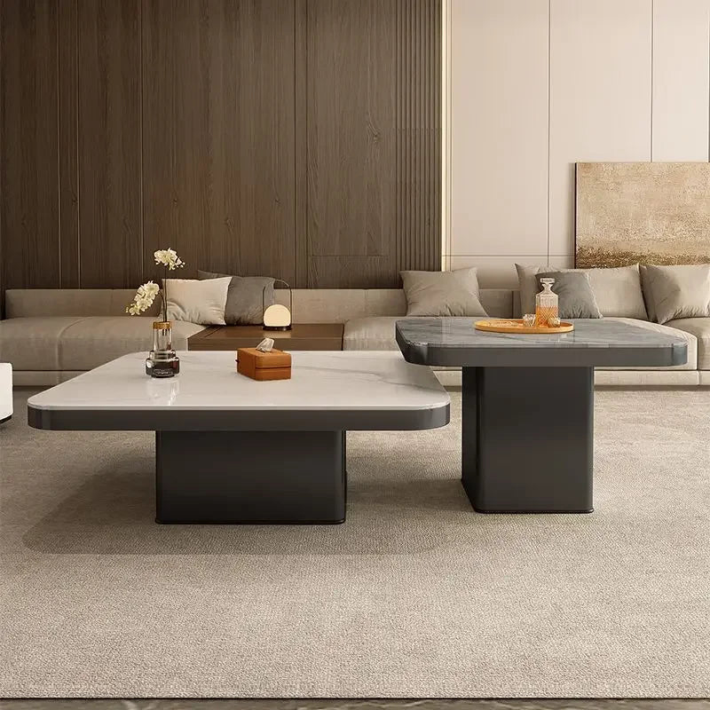 Decorbites™ Leichtes Luxus-Fels-Quadratisches Couchtisch Modern Minimalistisch Wohnzimmer-Kombination