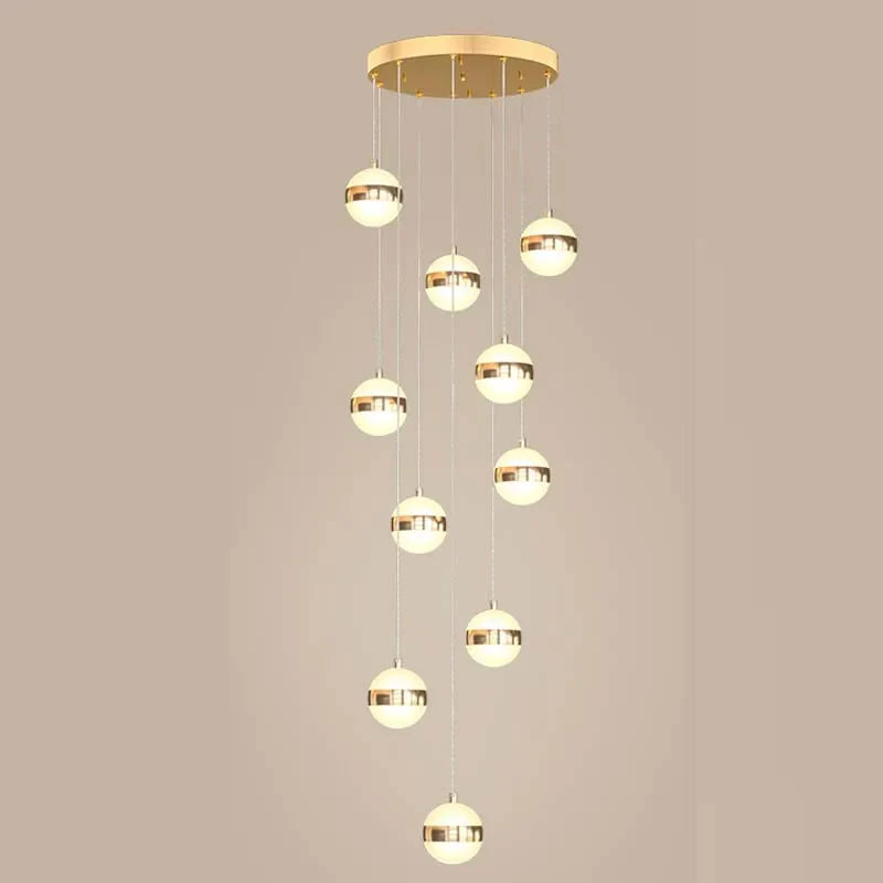 Gold Acrylic Staircase Chandelier