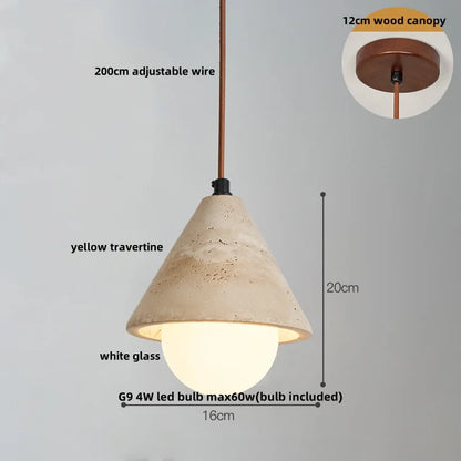 Decorbites™ Japanischer Stil LED-Hängeleuchten mit Holz-Baldachin und Zement-Lampenschirm