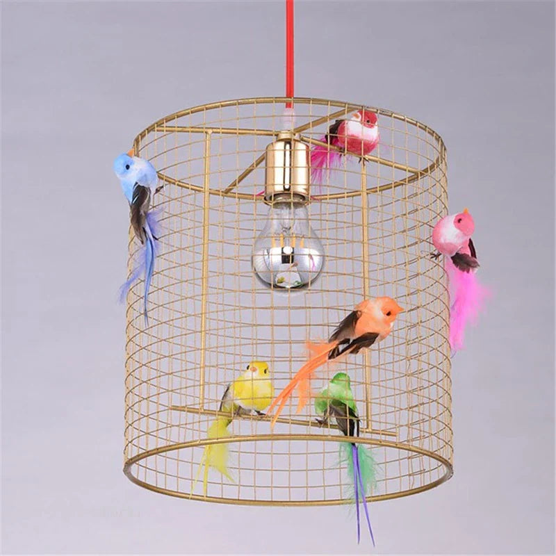 Decorbites™ Vogelkäfig-Hängeleuchte: Nordisches Loft für Zuhause, Schlafzimmer, Licht, Gold-Dekor