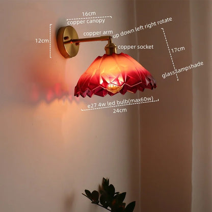 Decorbites™ Japanischer Stil LED-Glas-Kupfer-Wandleuchte für Restaurant, Bar, Schlafzimmer, Badezimmer