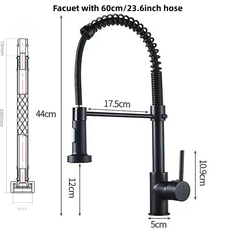 Brushed Nickel Kitchen Faucet Flexible Spout