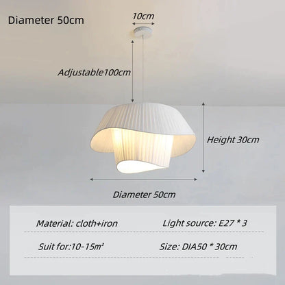 DecorBites™ Cream White Double Pendant Lamp for Elegant Living Spaces