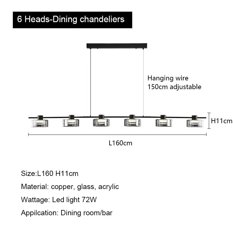 Decorbites™ Glas-LED-Kronleuchter: Modernes minimalistisches Kupfer-Pendant-Licht für Wohnzimmer und Schlafzimmer
