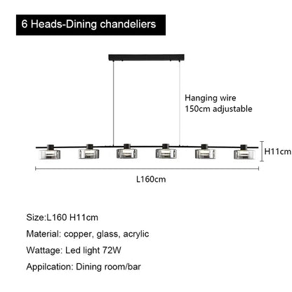 Decorbites™ Glas-LED-Kronleuchter: Modernes minimalistisches Kupfer-Pendant-Licht für Wohnzimmer und Schlafzimmer