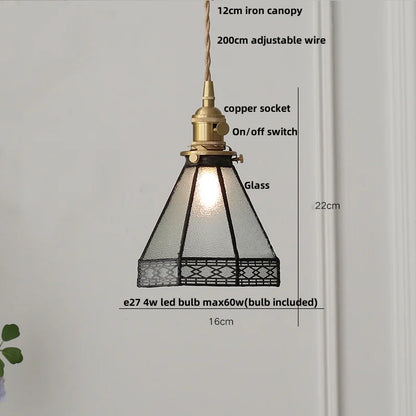 DecorBites™ Gray Glass LED Pendant Light Fixture with Adjustable Hang Lamp