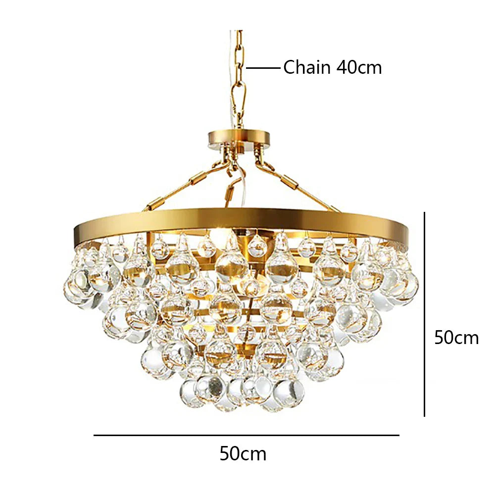 Decorbites™ Kristallperlen-Deckenanhängerleuchten - Retro Luxus Gold Heimdekoration Beleuchtung