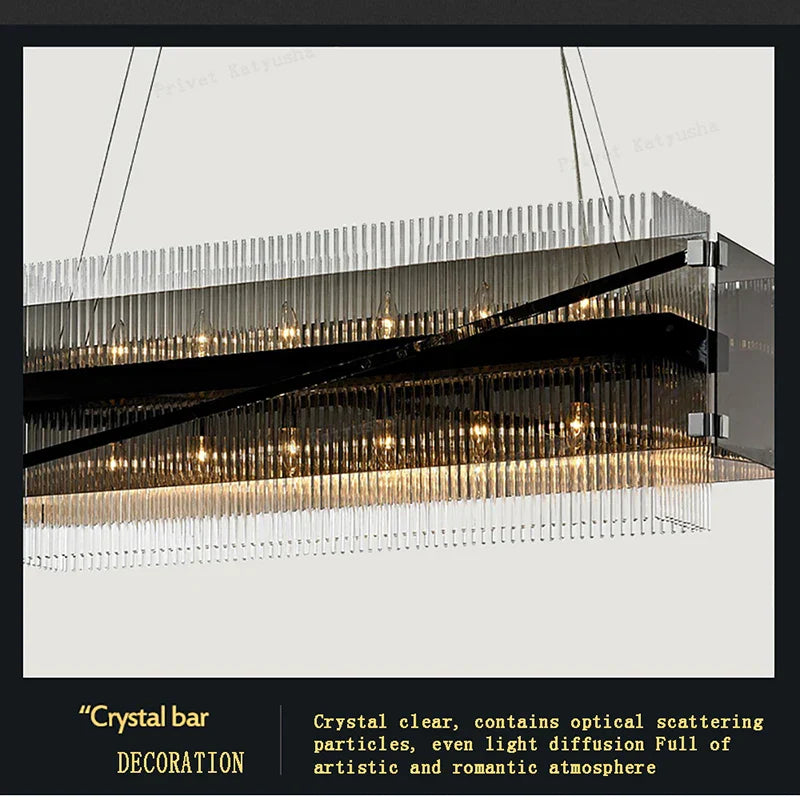 DecorBites™ Crystal Glass Pendant Chandelier for Luxe Dining Room Decor