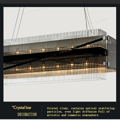 DecorBites™ Crystal Glass Pendant Chandelier for Luxe Dining Room Decor