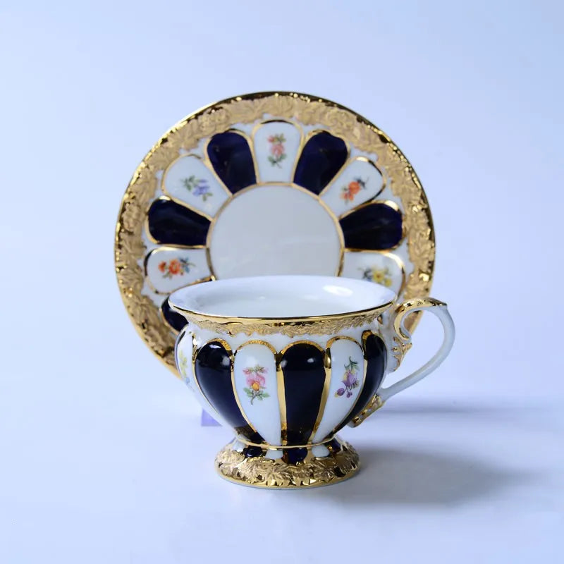 Decorbites™ Geprägtes Gold Bone China Teetassenservice-Set, Deutsches Design Trinkgeschirr