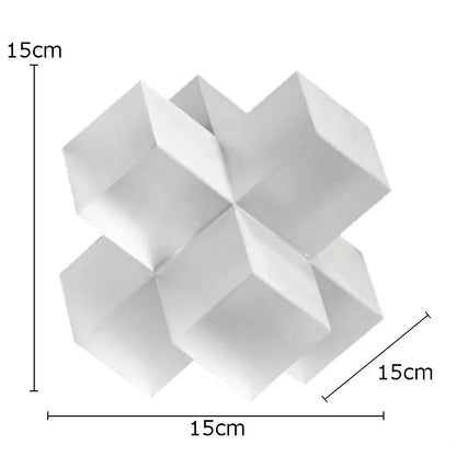 Decorbites™ Kreuz-Kristall-Geometrische-Glas-Skulptur-Schreibtisch-Dekoration Frosted Quadratische Statue