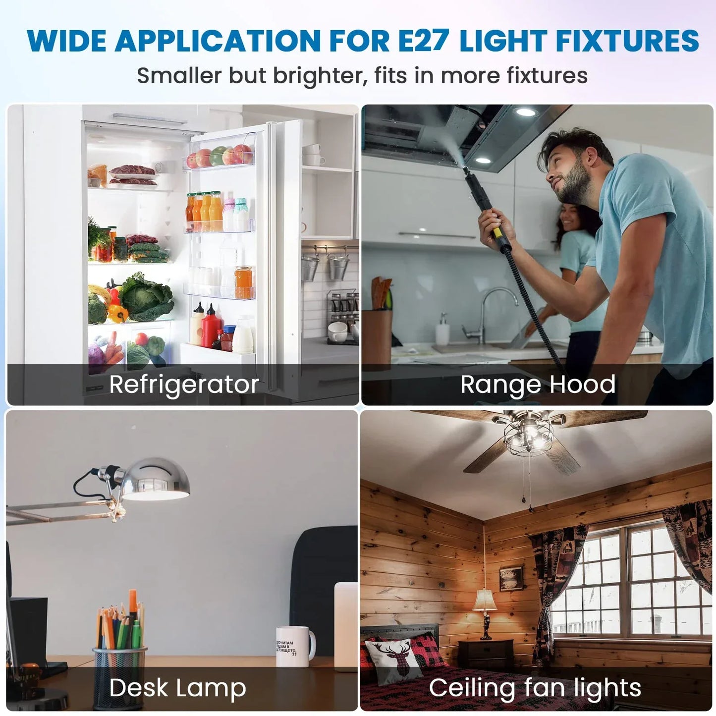 Decorbites™ dimmbare 1W Rohren-LED-Lampen, E27-Sockel, 2700K-6000K, matt - Deckenventilator, Kühlschrank