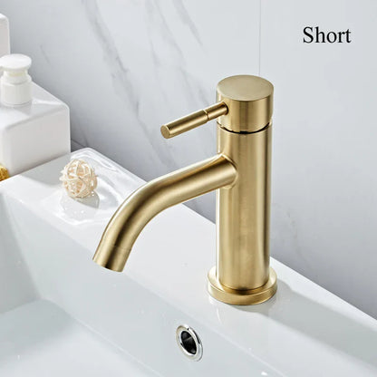Decorbites™ Gold Beckenarmatur: Edelstahl-Einhebelmischer für Badezimmer und Küche