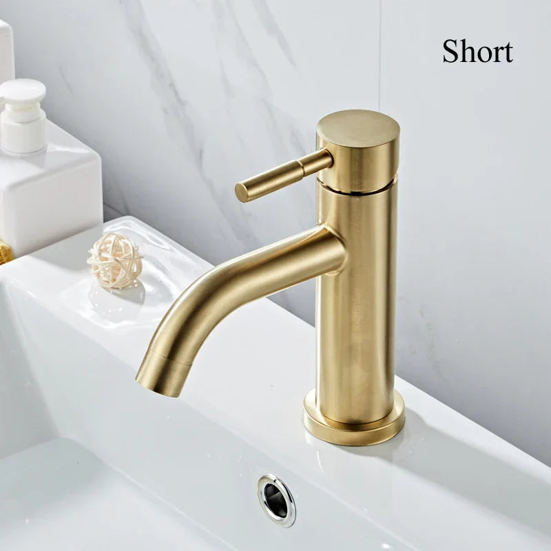 Decorbites™ Gold Beckenarmatur: Edelstahl-Einhebelmischer für Badezimmer und Küche