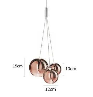 DecorBites™ Glass Ball LED Pendant Chandelier for Modern Spaces