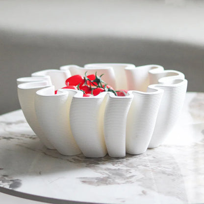 DecorBites™ Geometric Striped Fruit Plate Tray for Home Decor & Storage