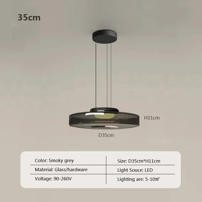 Nordic Glass Pendant Light in Green or Gray