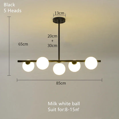 DecorBites™ Glass Ball Pendant Chandeliers LED Hanging Lights for Home Decor