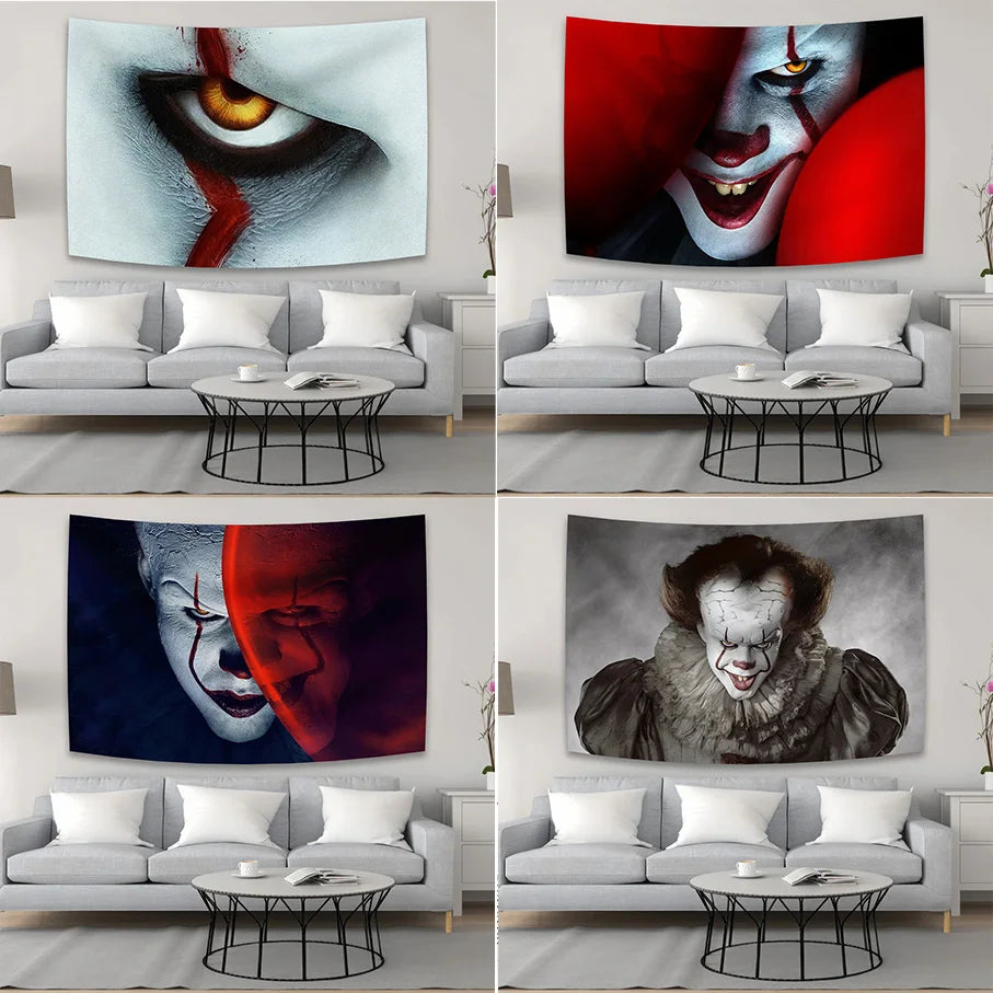 Decorbites™ Halloween-Psychedelische Wandteppich-Vorhänge für Horrorfim-Hausdekoration