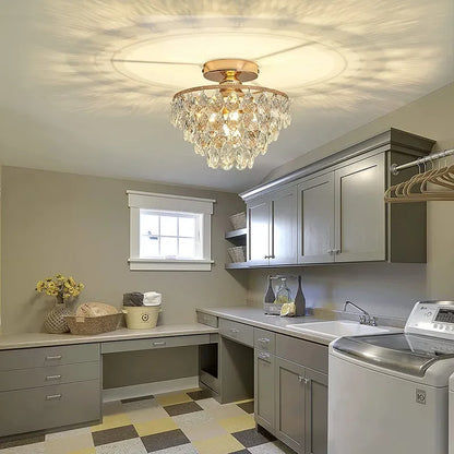 DecorBites™ Crystal LED Chandelier Ceiling Lamp for Living Dining Room Decor