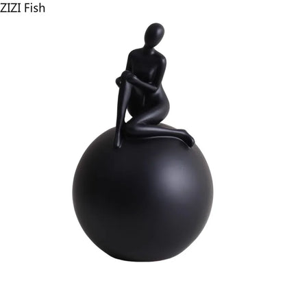 Decorbites™ Geometrische Basis-Charakter-Statue-Dekoration – Harz-Skulptur für ästhetische Raumornamente