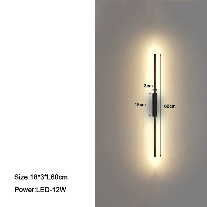 Modern LED Wall Sconce Black 100cm Up-Down