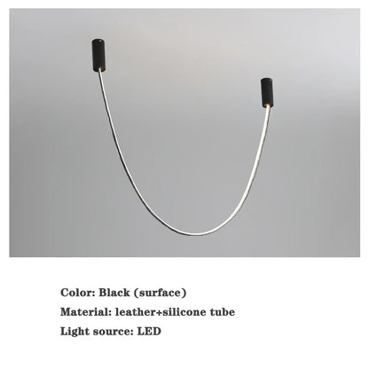 Decorbites™ Leder Leuchtende Linien Kronleuchter | Moderner Minimalistischer Duplex Esszimmer Büro Kunst Luxus Lampe