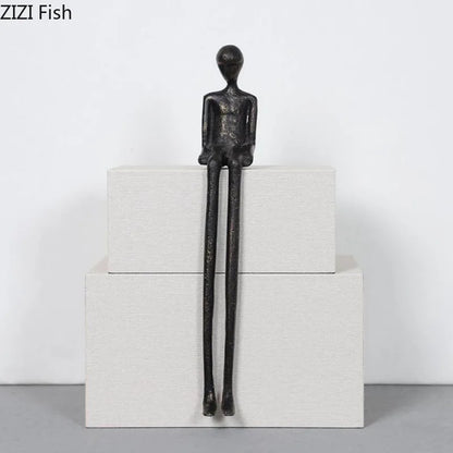 Decorbites™ Schwarze Charakter-Metallstatue Schreibtisch-Dekoration Skulptur Heimdekoration Figur Kunstwerk