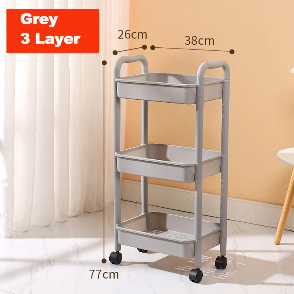 Decorbites™ Küchen-Wandwagen Rollierender Utility-Organizer-Regal-Trolley-Wagen