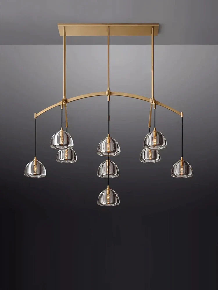 DecorBites™ Black Brass American Series Crystal Copper LED Chandelier for Dinning Room