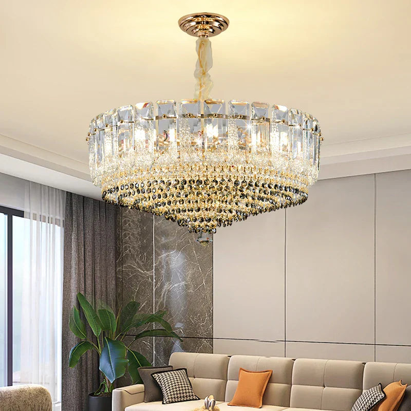Decorbites™ Kristall-Duplex-Villa-Kronleuchter-Hallenleuchte – Luxuriöse Wohnzimmer-Mittelleuchte