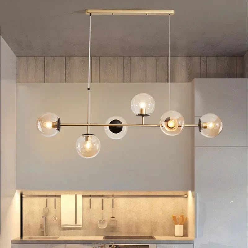 Decorbites™ Glas-Kugel-LED-Hängeleuchte Moderner Kronleuchter für die Wohnzimmerdekoration