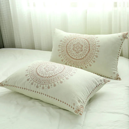 Decorbites™ Japanische Baumwoll-Einzelbettüberwurf mit Kissenhandtuch - Design mit Blumen und Vögeln