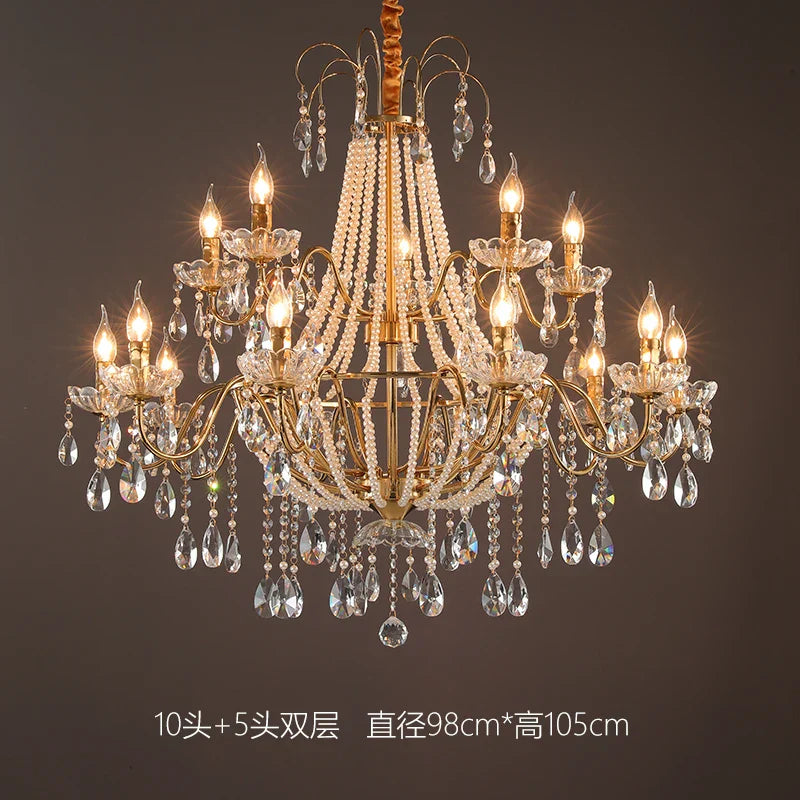 Decorbites™ Französischer Perlenkronleuchter, Elegantes Retro-Design für luxuriöse Wohnräume