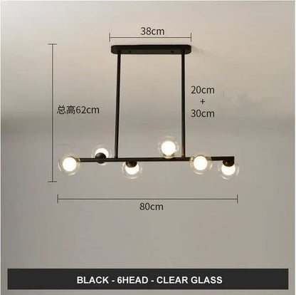Decorbites™ Glas-Kugeln-Kronleuchter: Stilvolle Hängebeleuchtung für Esszimmer, Küche und Büro
