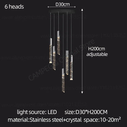 Decorbites™ Kristall-Chrom-LED-Kronleuchter: Elegante Duplex-Treppenbeleuchtung für moderne Innenräume