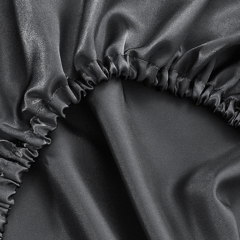 Decorbites™ Imitations-Seiden-Elastikband-Kissenbezug Queen King Größe Glatter Satin Luxus-Bettwäsche