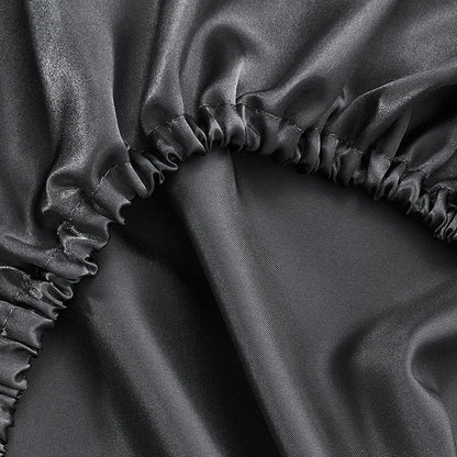 Decorbites™ Imitations-Seiden-Elastikband-Kissenbezug Queen King Größe Glatter Satin Luxus-Bettwäsche