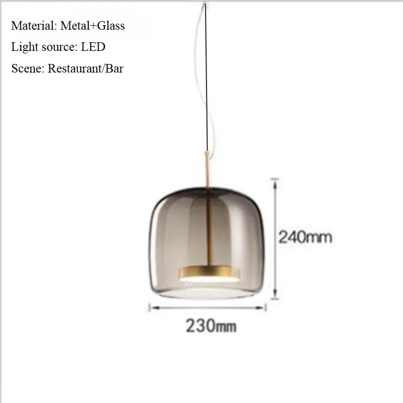 Nordisches Restaurant-Pendant-Licht, modernes Luxus-Bar-Tresen, Café-Nachttisch-Einzelkopf-Glas-Kunst-Lichtarmatur