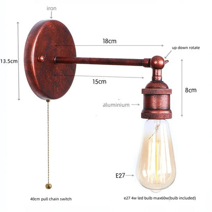 Decorbites™ LED-Wandleuchten Badezimmerspiegel Treppenleuchte Industrie Vintage Wandlampe