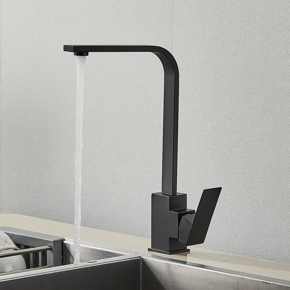 Decorbites™ Gebürsteter Nickel Küchenarmatur | 360° Drehbar Heiß-Kalt-Mischbatterie | Einhebel