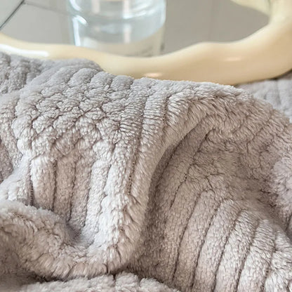 DecorBites™ Cozy Striped Knitted Velvet Blanket